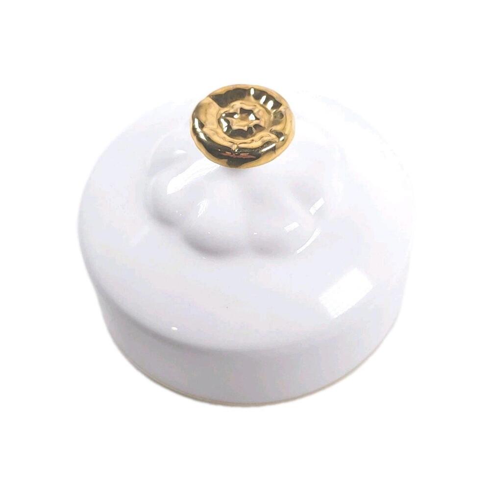 Royal Albert Bone China Butter Dish Lid White Vol D’or